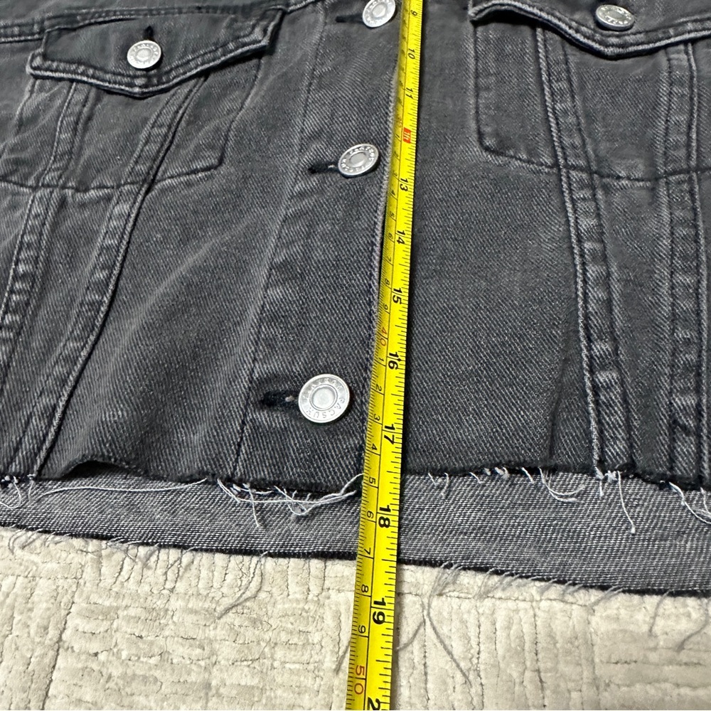 Playboy Pacsun Rhinestone Bling Cropped Black Denim Jacket NWT Logo - Picture 8 of 12